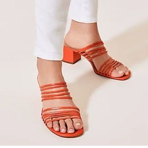 Ann Taylor Leather Orange Sandals